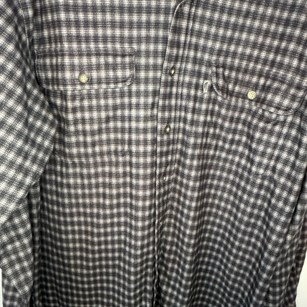 The North Face Plaid Button Down Shirt XL Gray Check Lightweight Flannel